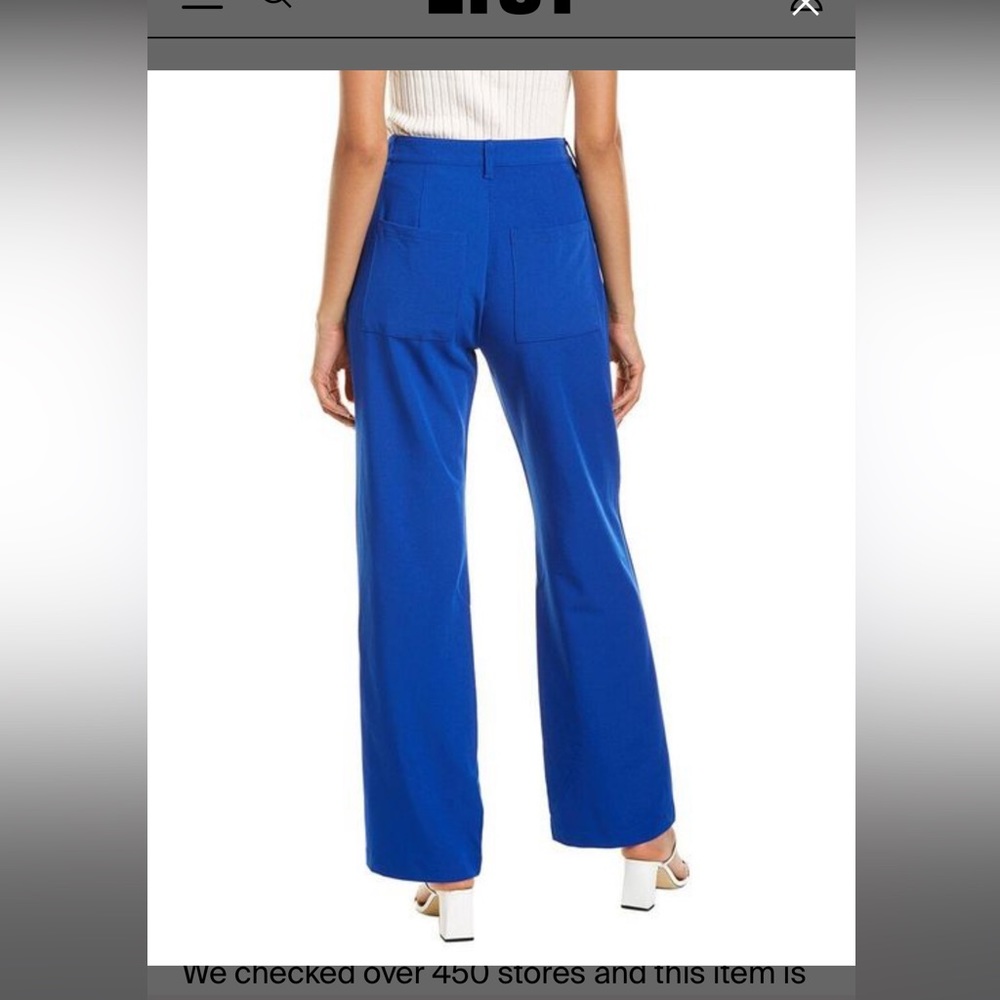 Danielle Bernstein X WeWoreWhat Blue Classic Wide Leg Pants size 2